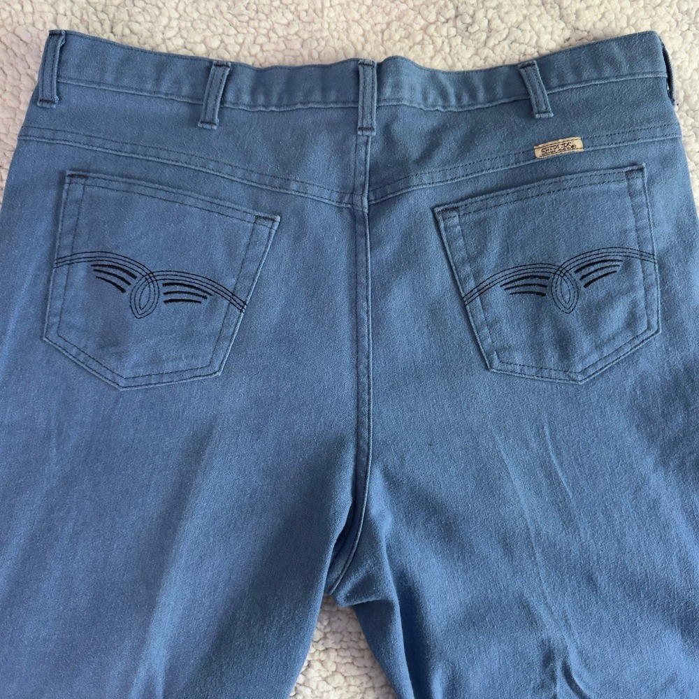 Vintage Sheplers Mens Blue Western Jeans 38x30 Made in USA Cowboy Denim Pants
